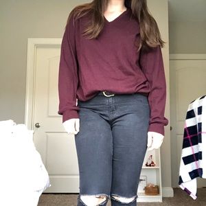💛Maroon J Crew v neck sweater